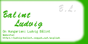 balint ludvig business card