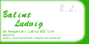 balint ludvig business card